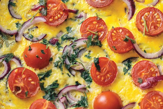 Omelette recipes . Tomato, Onion, And Herb Omelet