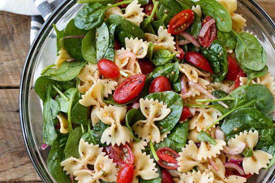 Recipes with spinach. Spinach Pasta Salad