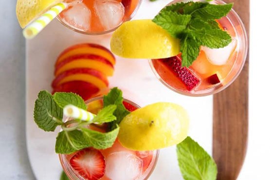 Lemonade recipes. Peach Strawberry Lemonade Recipe