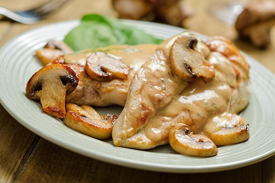 Recipes with chicken . Chicken with Mushrooms