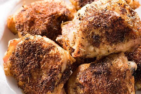 Recipes with chicken thighs . Crispy Baked Chicken Thighs