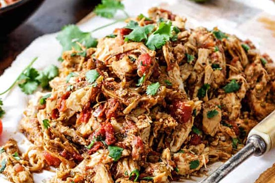 Recipes with shredded chicken . Slow Cooker Shredded Mexican Chicken