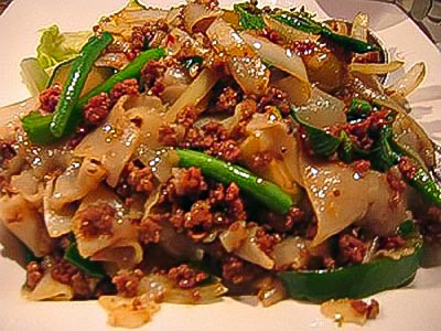 Pad Kee Mao with Ground Chicken