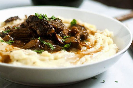 Best comfort food recipes . wine braised short ribs and creamy white cheddar mashed potatoes