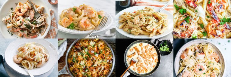 Chicken Alfredo and shrimp recipes