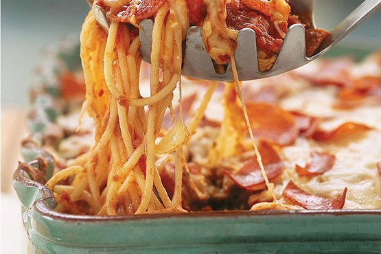 Pizza Spaghetti Casserole