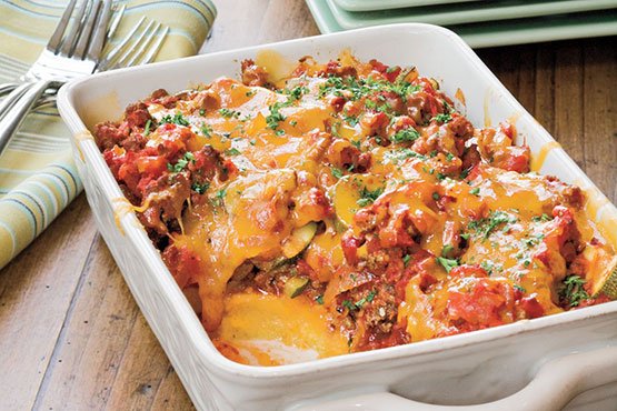 Tomato ’n’ Beef Casserole With Polenta Crust Recipes