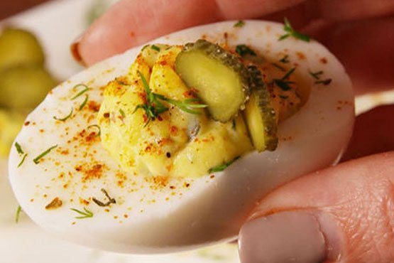 Dill Pickle Deviled Eggs