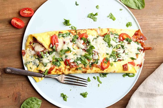 Spinach and Bacon Omelet