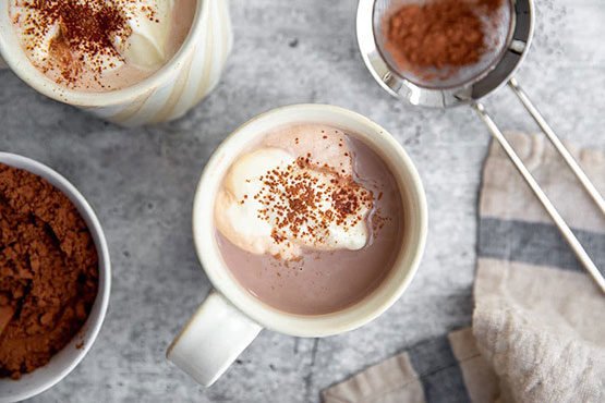 Healthy Hot Chocolate with Cacao Powder