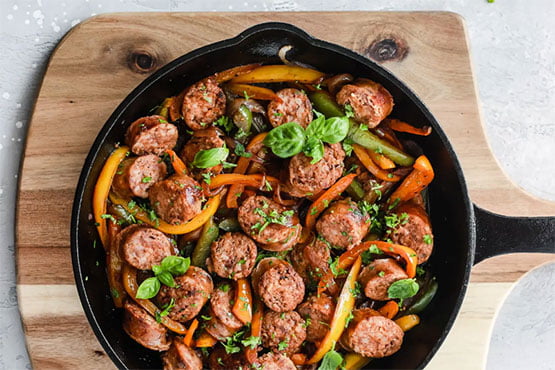 Italian Sausage, Onions and Peppers Skillet - singlerecipe.com