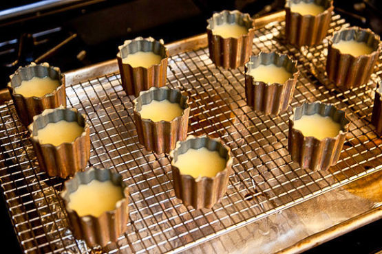 Bake the canelés – 1.5 to 5 hours before you plan to serve